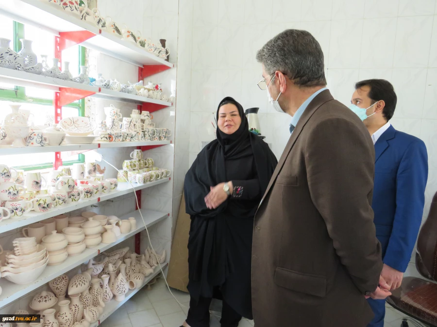بازدید دکتر زمانی معاونت اداری مالی دانشگاه فنی ودکتر ضرغامی مدیر کل حقوقی دانشگاه از آموزشکده فنی دختران میبد 7