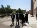 بازدید دکتر زمانی معاونت اداری مالی دانشگاه فنی ودکتر ضرغامی مدیر کل حقوقی دانشگاه از آموزشکده فنی دختران میبد 10