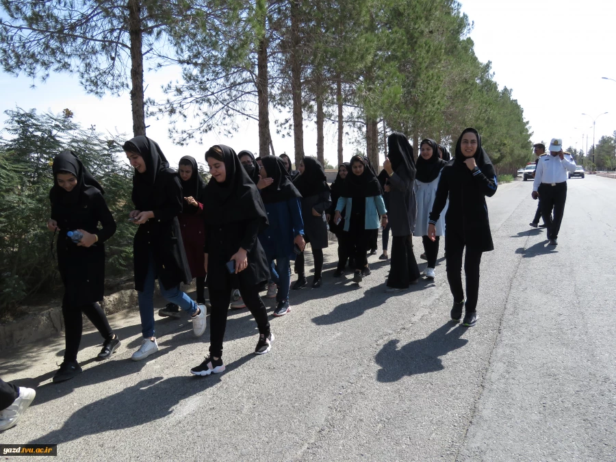 همزمان با هفته تربیت بدنی همایش پیاده‌روی از محل آموزشکده فنی کشاورزی امین تا میدان دولت شهرستان خاتم برگزار شد. 4