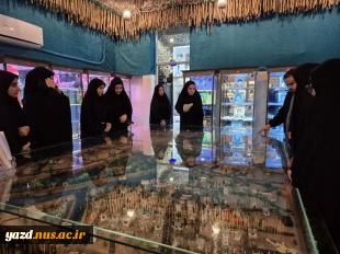 بازدید دانشجویان طراحی ودوخت آموزشکده ملی مهارت دختران میبدازموزه گنجینه شهدای اردکان 4