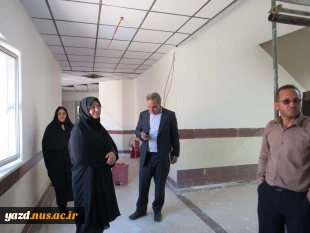 بازدید دکتر عمرانی نماینده نظارت استان از روند بازسازی خوابگاه دختران میبد
 2