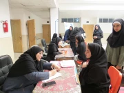 برپایی ایستگاه سلامت توسط کانون هلال احمر آموزشکده ملی مهارت دختران میبد